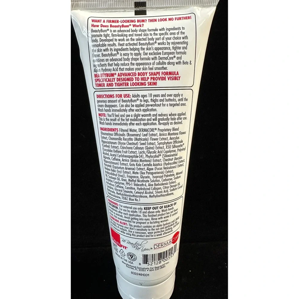 BeautyBum Revolutionary Body‎ Shape Formula Vanilla Shuga 8oz Toning Cream